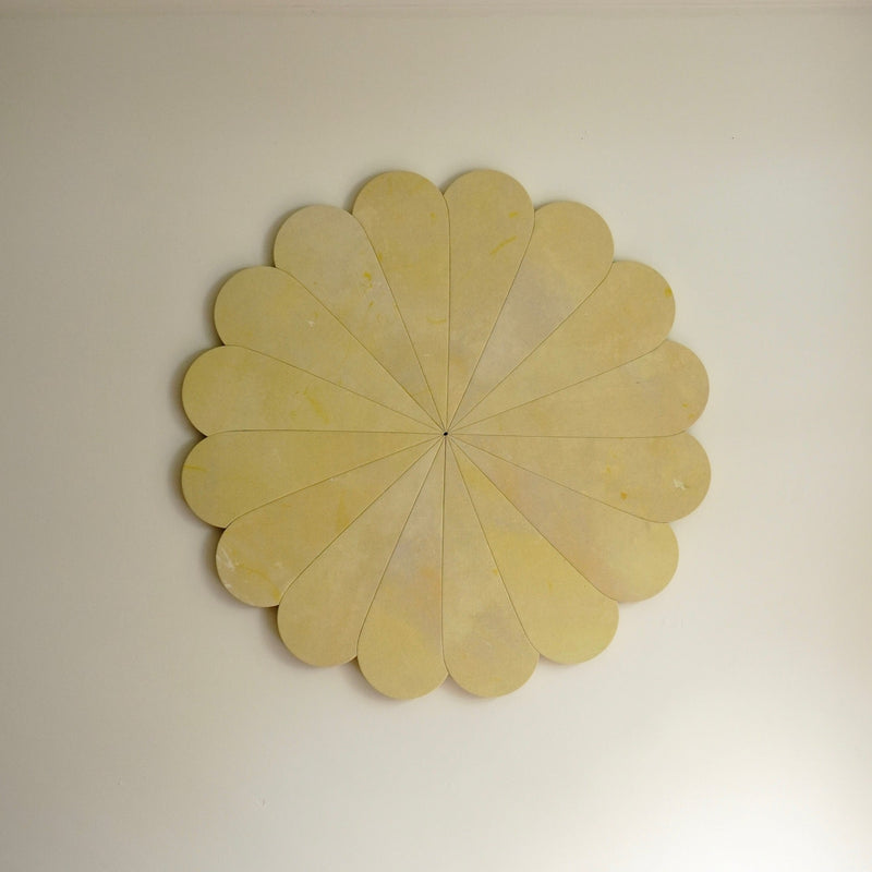 Floral Emblem Rain Painting Sculpture - Yellow Hibiscus