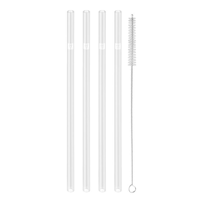 Sorrento Glassware Glass Straw - Clear Straight Set