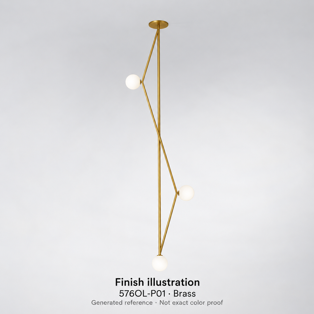 Finish illustration — Atelier Areti 576OL-P01, Brass. Generated reference based on exact-model manufacturer image and 2026 manufacturer pricebook; not a manufacturer photograph or exact color proof.