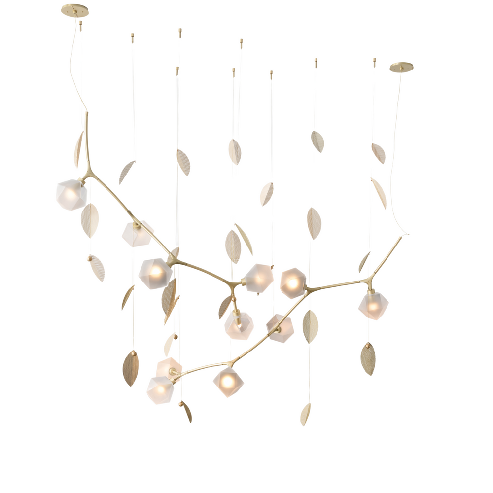 Welles Large Chandelier by Michelle Gerson Satin Brass - Cara Woodhouse