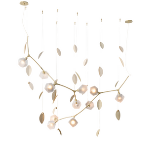 Welles Large Chandelier by Michelle Gerson Satin Brass - Cara Woodhouse