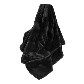 Prado Throw Blanket in Black - Cara Woodhouse