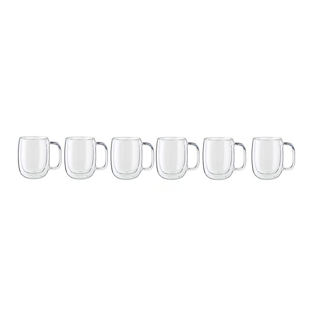 Sorrento Plus Double Wall Glassware 12-oz-/-8-pc Coffee Glass Mug Set