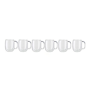 Sorrento Plus Double Wall Glassware 12-oz-/-8-pc Coffee Glass Mug Set