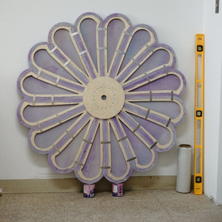 Floral Emblem Rain Painting Sculpture - Purple Lilac