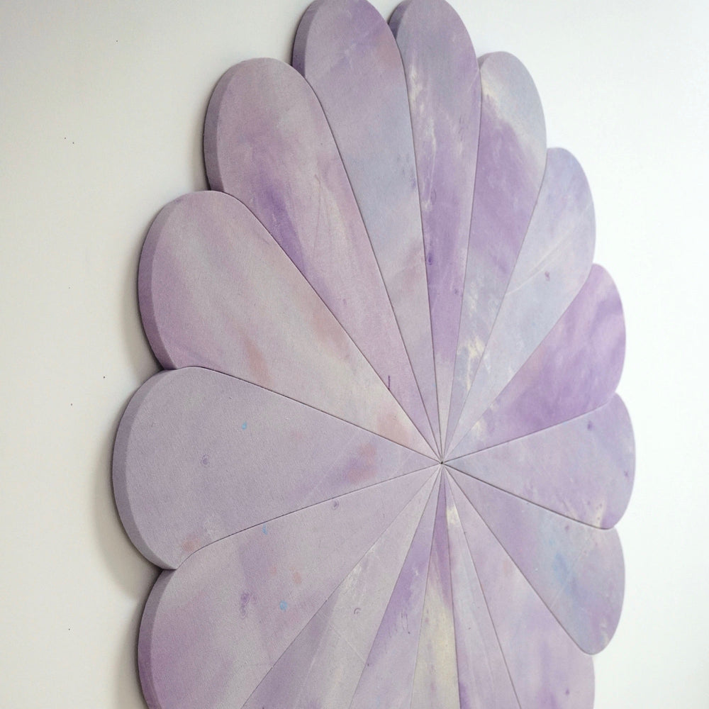 Floral Emblem Rain Painting Sculpture - Purple Lilac