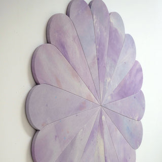 Floral Emblem Rain Painting Sculpture - Purple Lilac