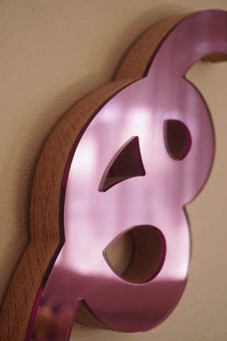 Pink 2 Scribble Sculpture Mirror