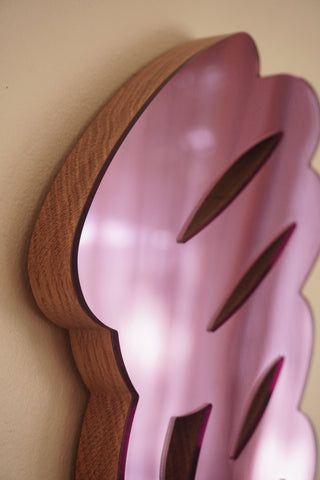 Pink 3 Scribble Sculpture Mirror