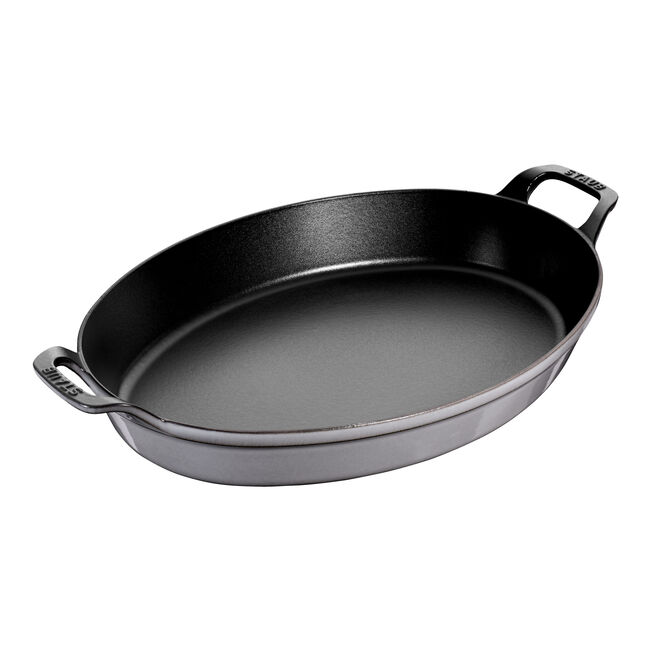 Cast Iron - Baking Dishes & Roasters 14.5-x 11-inch, Oval, Dish, Graphite Grey