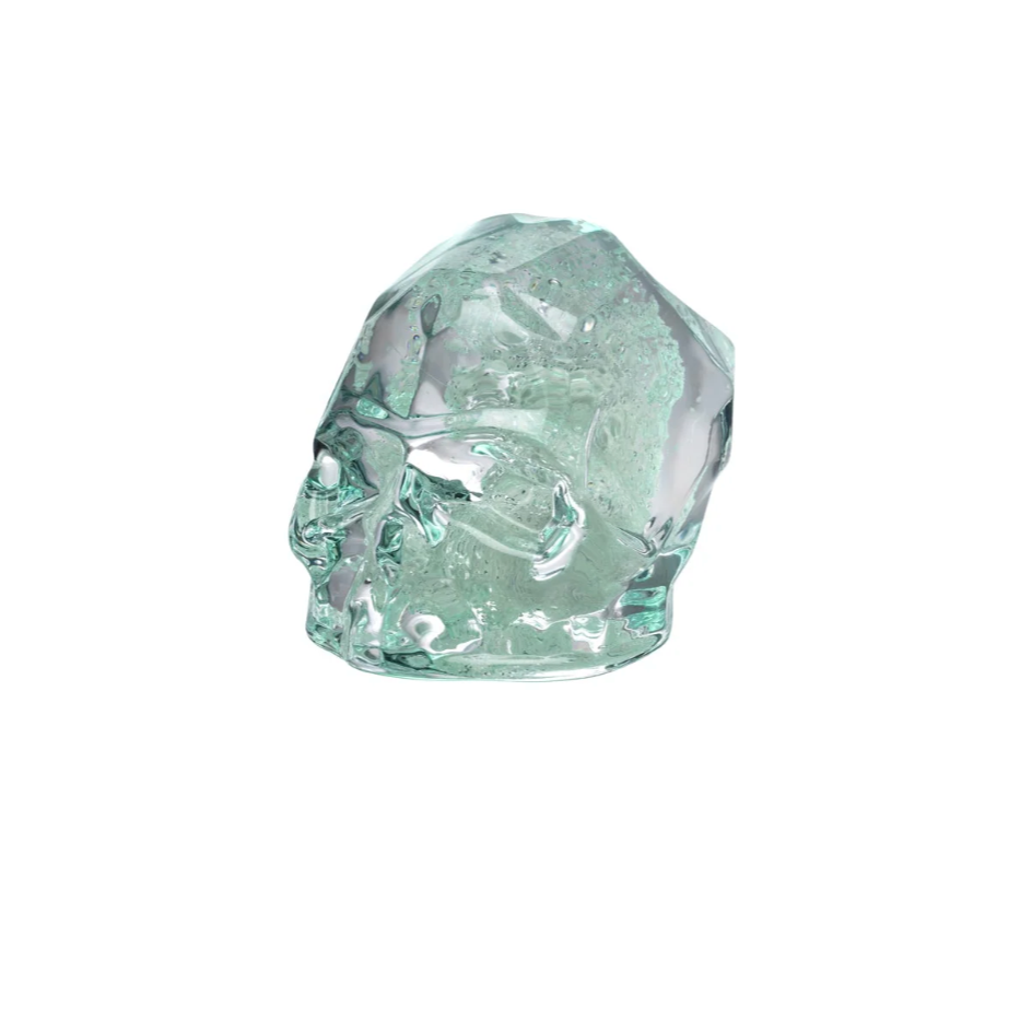 Memento Mori Faceted Skull Luminous Green Small