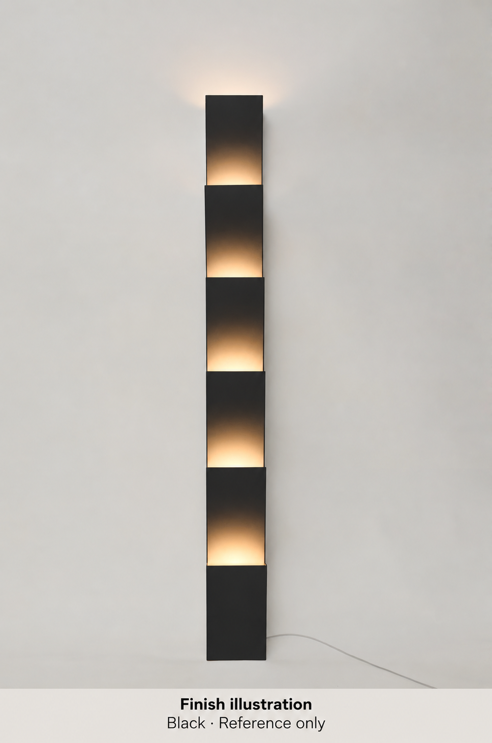 Generated finish illustration: Atelier Areti 146OL-F01-ME01 — Black. Reference only, not an authentic manufacturer photograph or exact color or material-pattern proof.
