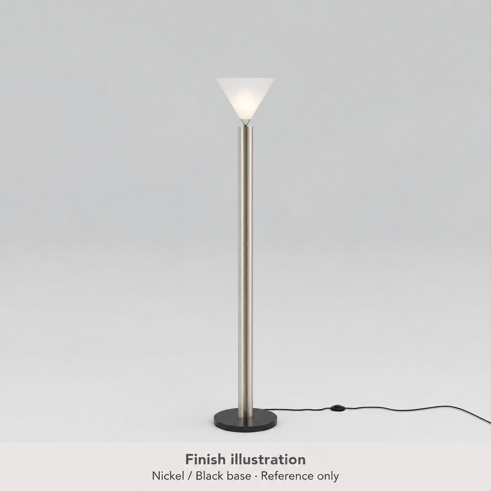 Generated finish illustration: Atelier Areti 207OL-F02-NI01 — Nickel / Black base. Reference only, not an authentic manufacturer photograph or exact color or material-pattern proof.