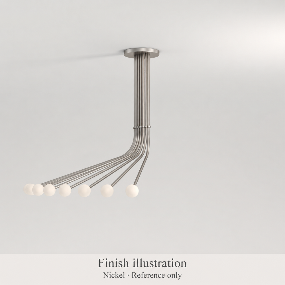 Generated finish illustration: Atelier Areti 565OL-P02-NI01 — Nickel. Reference only, not an authentic manufacturer photograph or exact color or material-pattern proof.