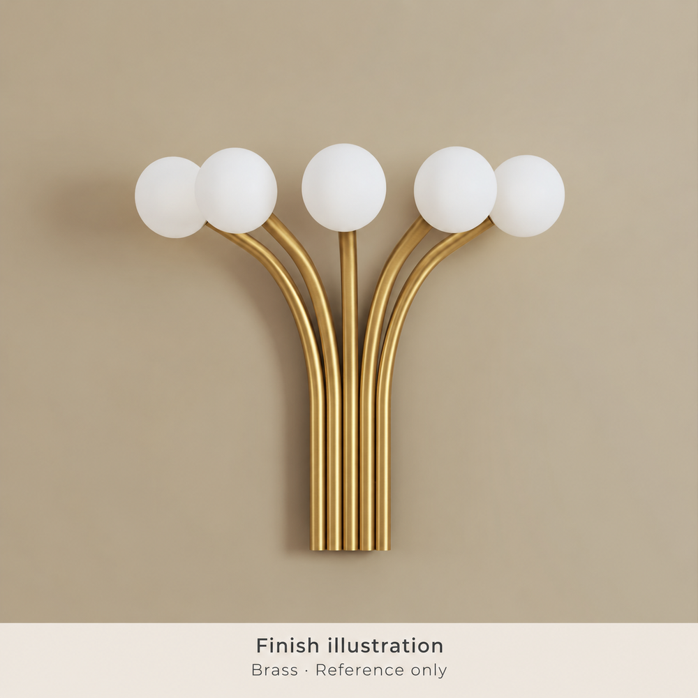 Generated finish illustration: Atelier Areti 565OL-W02-BR01 — Brass. Reference only, not an authentic manufacturer photograph or exact color proof.