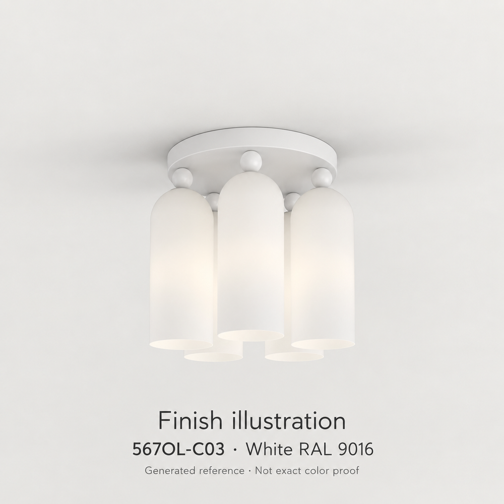 Finish illustration — Atelier Areti 567OL-C03, White RAL 9016. Generated reference based on exact-model manufacturer image; not a manufacturer photograph or exact color proof.