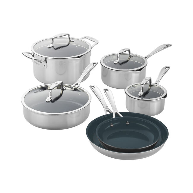 Clad CFX 10-pc, Non-stick, Stainless Steel Ceramic Cookware Set