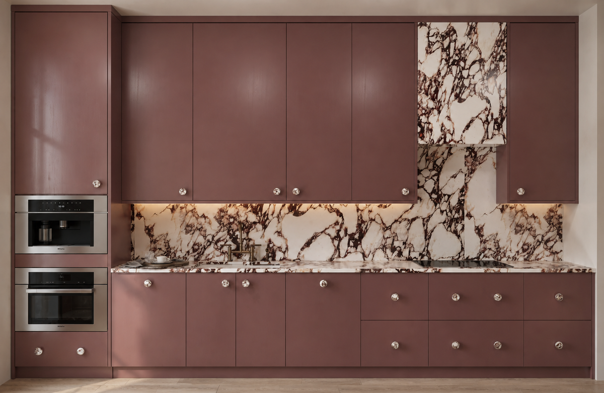 San Diego Ocean Front — Burgundy back kitchen