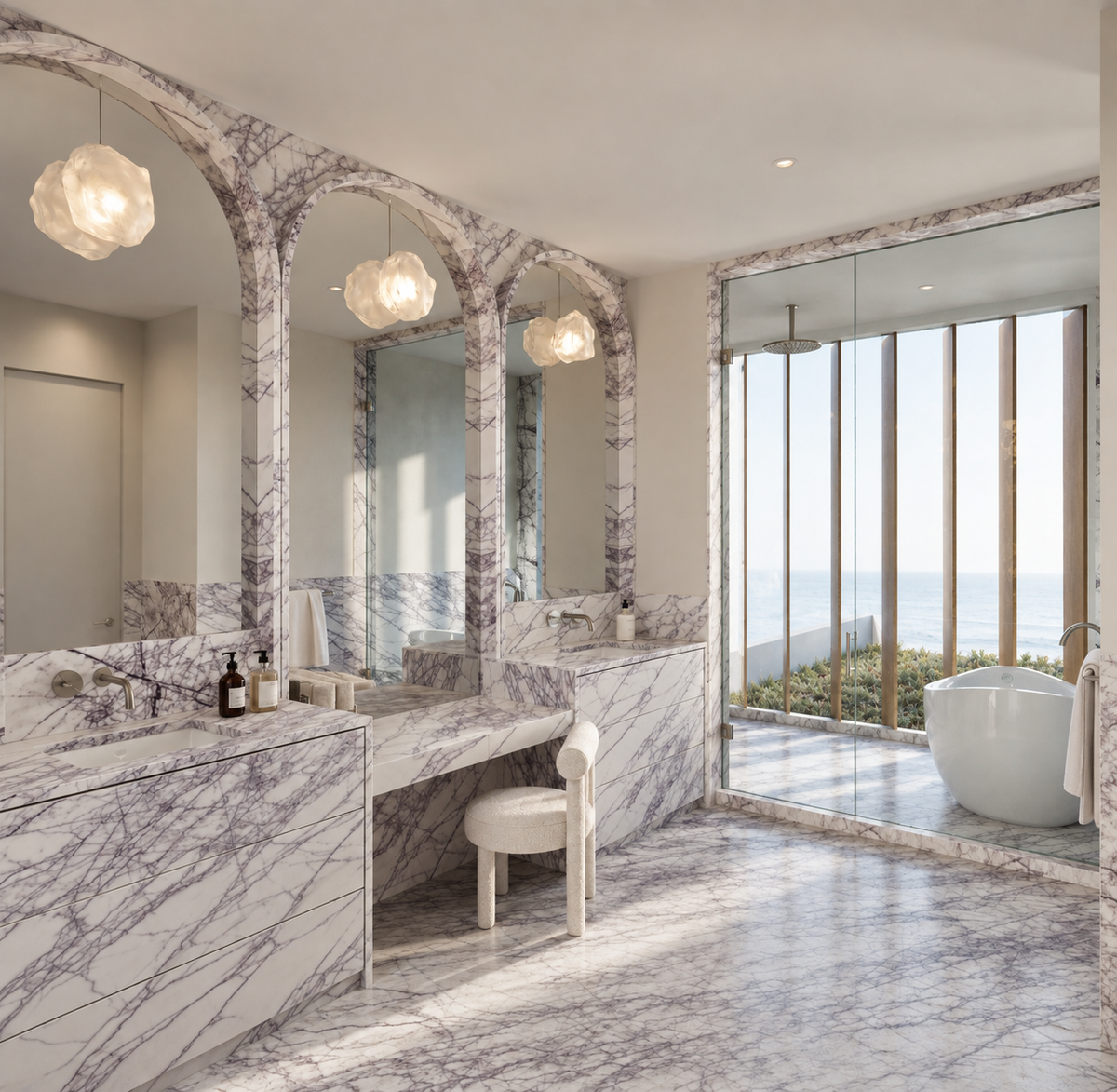 San Diego Ocean Front — Primary bathroom wide view