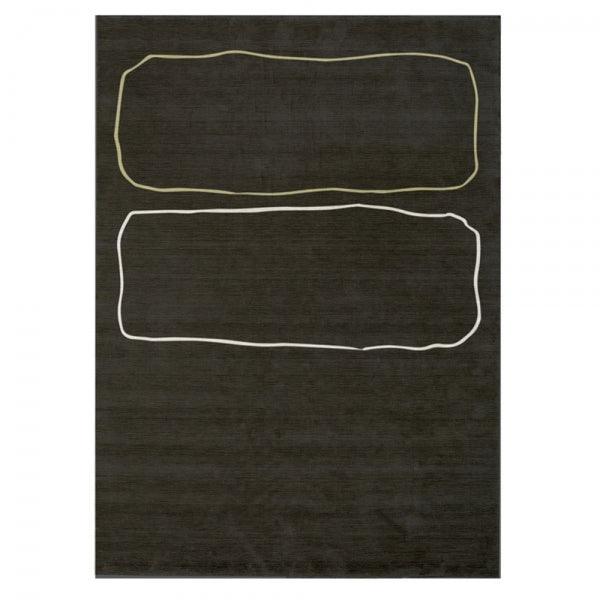 Rug Three in Black Botanical Silk - Cara Woodhouse